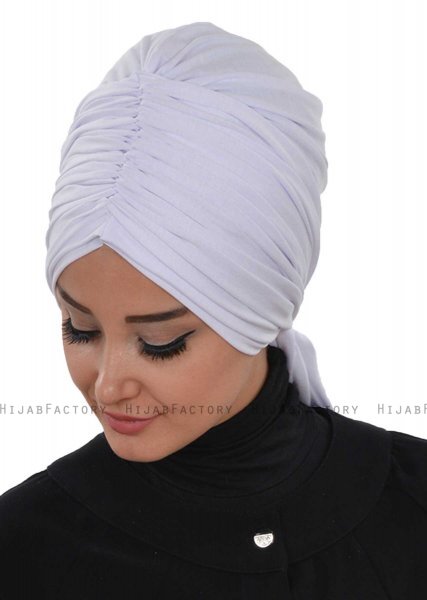 Amy - Hvid Bomuld Turban - Ayse Turban