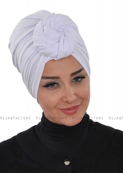 Amy - Hvid Bomuld Turban - Ayse Turban