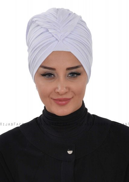 Amy - Hvid Bomuld Turban - Ayse Turban