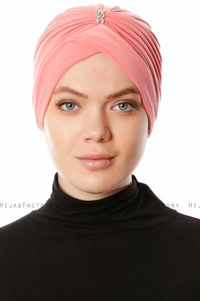 Arwa - Hindbærrød Crepe Chiffon Turban - Sehr-i Sal