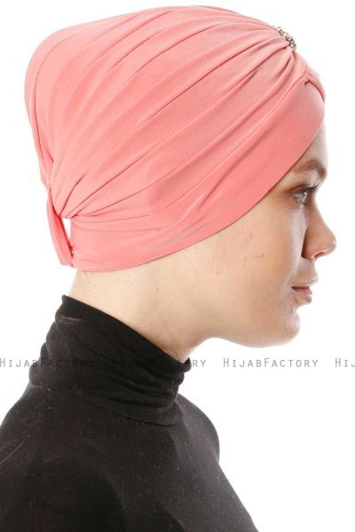 Arwa - Hindbærrød Crepe Chiffon Turban - Sehr-i Sal