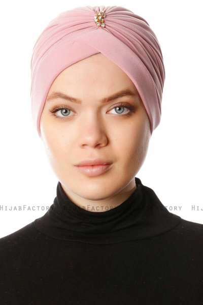 Arwa - Mørkrosa Crepe Chiffon Turban - Sehr-i Sal