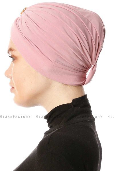 Arwa - Mørkrosa Crepe Chiffon Turban - Sehr-i Sal
