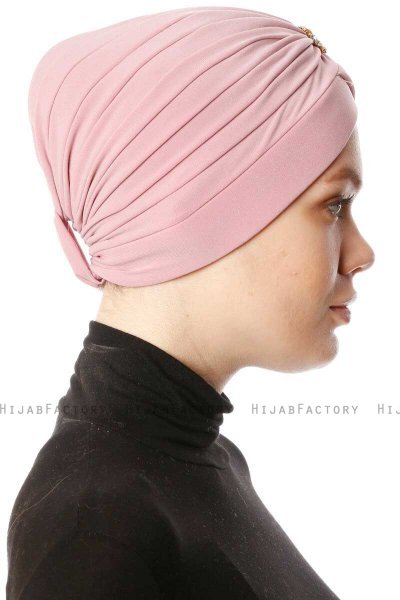 Arwa - Mørkrosa Crepe Chiffon Turban - Sehr-i Sal