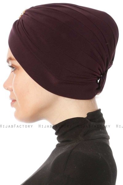 Arwa - Blomme Crepe Chiffon Turban - Sehr-i Sal
