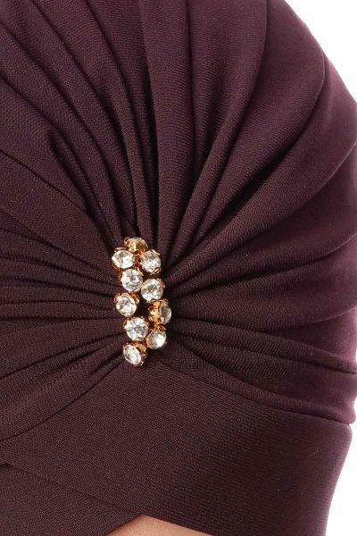 Arwa - Blomme Crepe Chiffon Turban - Sehr-i Sal