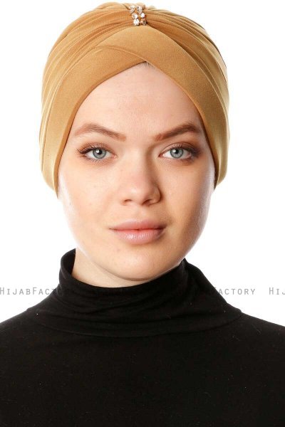 Arwa - Sennepsgul Crepe Chiffon Turban - Sehr-i Sal