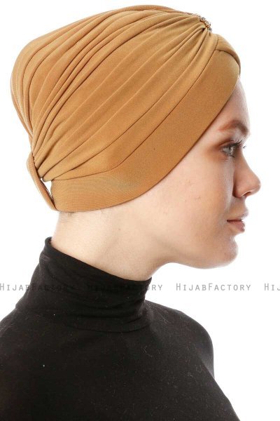 Arwa - Sennepsgul Crepe Chiffon Turban - Sehr-i Sal