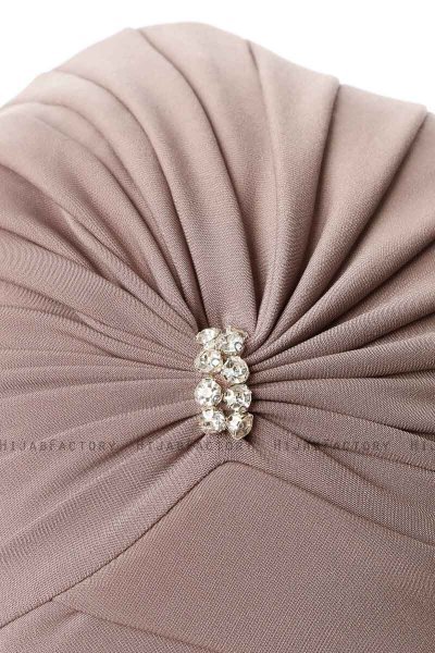 Arwa - Taupe Crepe Chiffon Turban - Sehr-i Sal
