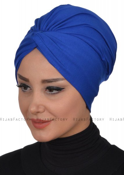 Astrid - Blå Bomuld Turban - Ayse Turban