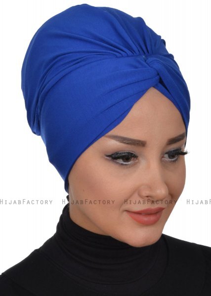 Astrid - Blå Bomuld Turban - Ayse Turban