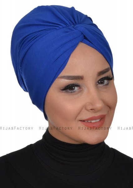 Astrid - Blå Bomuld Turban - Ayse Turban