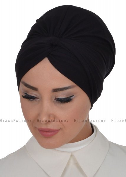 Astrid - Sort Bomuld Turban - Ayse Turban