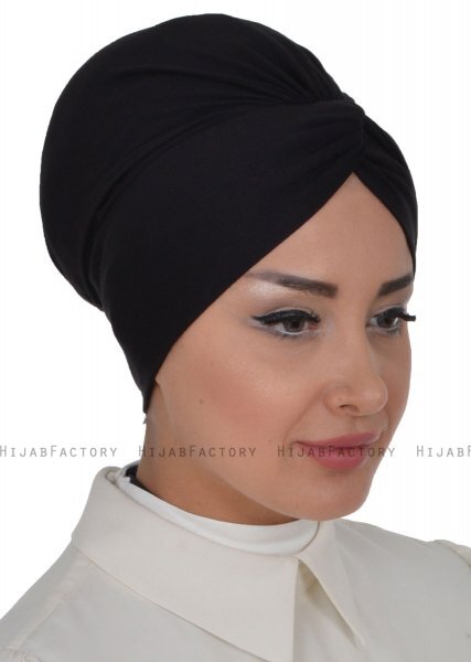 Astrid - Sort Bomuld Turban - Ayse Turban