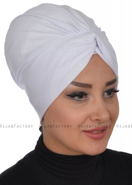 Astrid - Hvid Bomuld Turban - Ayse Turban