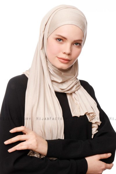 Asya - Lys Taupe Praktisk Viskos Hijab