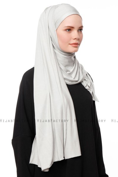 Asya - Lysegrå Praktisk Viskos Hijab
