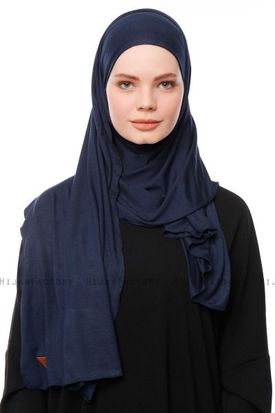 Asya - Marine Blå Praktisk Viskos Hijab