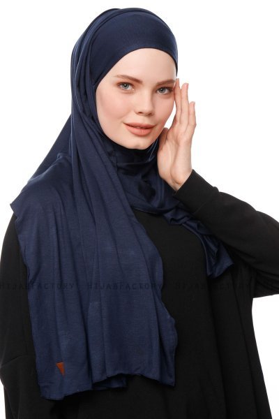 Asya - Marine Blå Praktisk Viskos Hijab