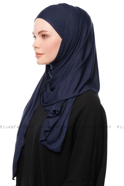 Asya - Marine Blå Praktisk Viskos Hijab