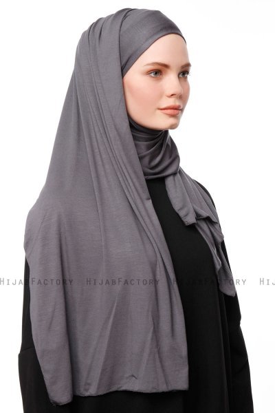 Asya - Mørkegrå Praktisk Viskos Hijab