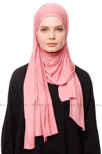 Asya - Mørkrosa Praktisk Viskos Hijab
