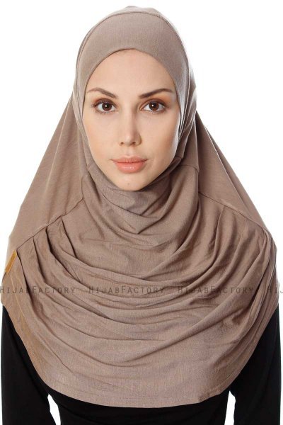 Ava - Mørk Taupe One-Piece Al Amira Hijab - Ecardin