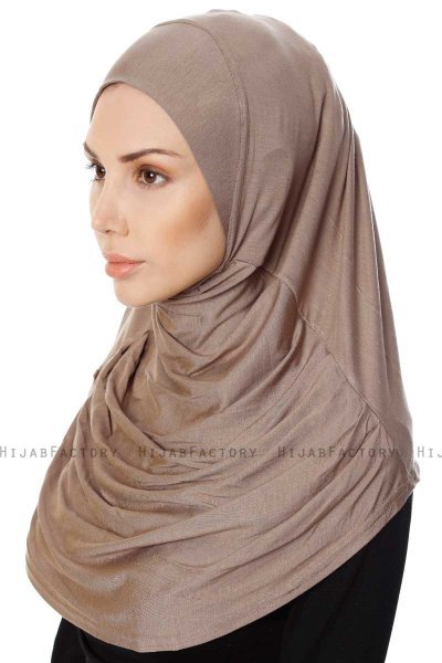 Ava - Mørk Taupe One-Piece Al Amira Hijab - Ecardin