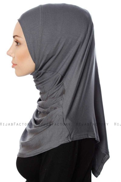 Ava - Mørkegrå Sort One-Piece Al Amira Hijab - Ecardin