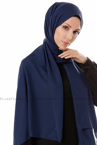 Ayla - Marine Blå Chiffon Hijab
