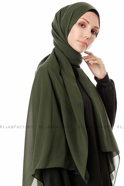 Ayla - Mørkegrøn Chiffon Hijab