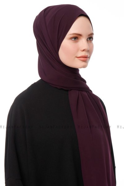 Aylin - Mørke Lilla Medine Silk Hijab - Gülsoy