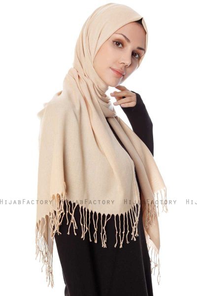 Aysel - Lys Beige Pashmina Hijab - Gülsoy