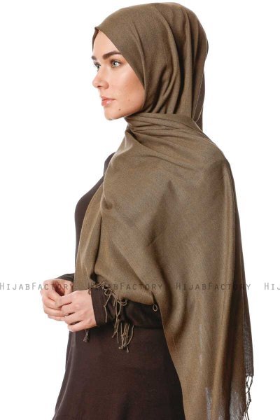 Aysel - Mørk Khaki Pashmina Hijab - Gülsoy