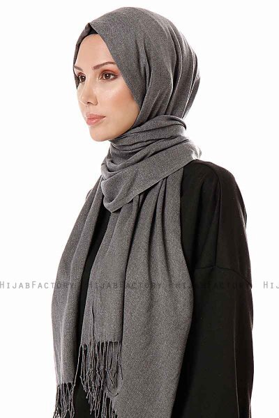 Aysel - Mørkegrå Pashmina Hijab - Gülsoy