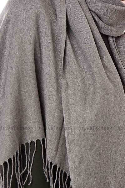 Aysel - Mørkegrå Pashmina Hijab - Gülsoy