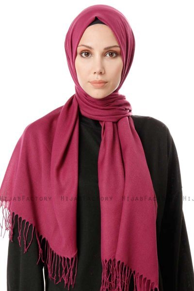 Aysel - Mørke Lilla Pashmina Hijab - Gülsoy