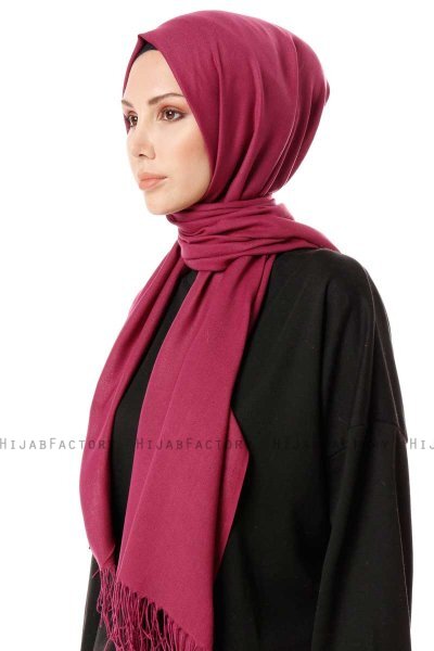 Aysel - Mørke Lilla Pashmina Hijab - Gülsoy