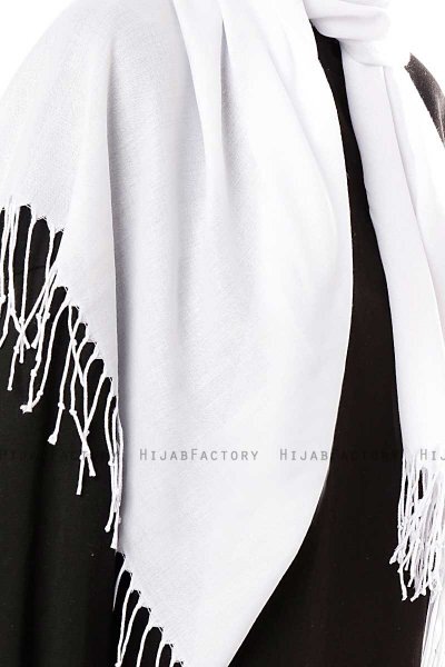 Aysel - Hvid Pashmina Hijab - Gülsoy