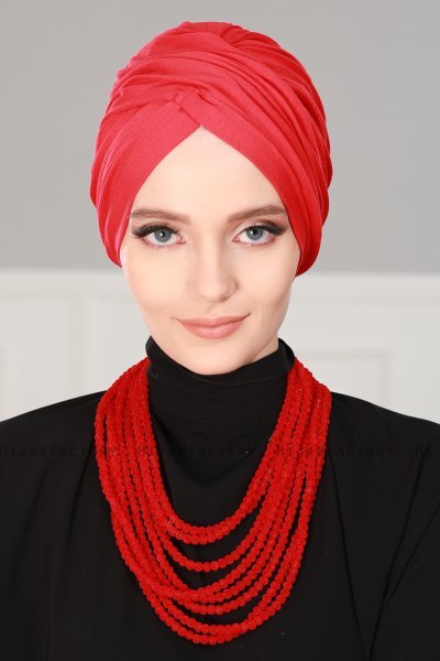 Fiona - Rød Bomuld Turban - Ayse Turban