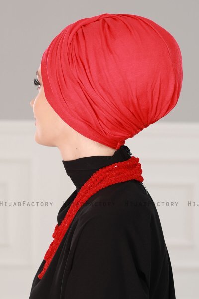 Fiona - Rød Bomuld Turban - Ayse Turban