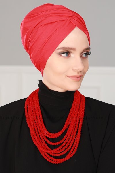 Fiona - Rød Bomuld Turban - Ayse Turban