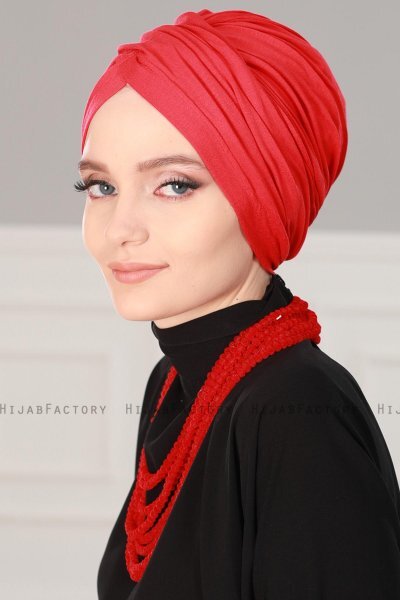 Fiona - Rød Bomuld Turban - Ayse Turban