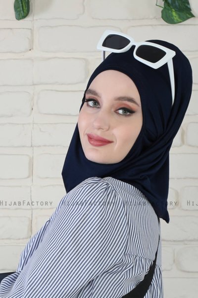 Wilda - Marine Blå Bomuld Hijab
