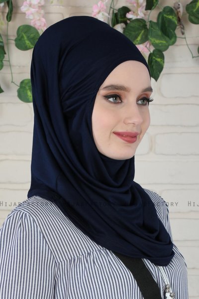 Wilda - Marine Blå Bomuld Hijab