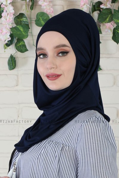 Wilda - Marine Blå Bomuld Hijab