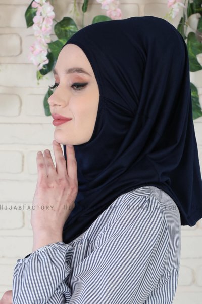 Wilda - Marine Blå Bomuld Hijab
