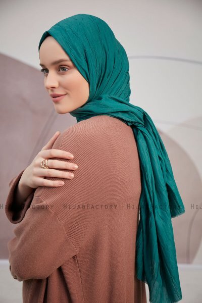 Serap - Mørkegrøn Bamboo Crash Hijab