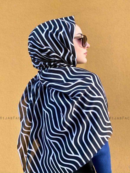 Berrin - Sort Mønstred Bomuld Hijab - Mirach