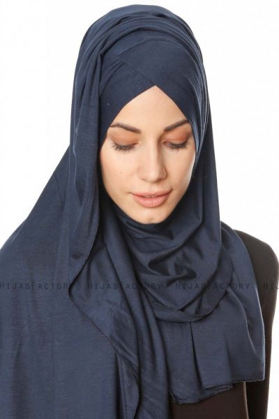Betul - Marine Blå 1X Jersey Hijab - Ecardin